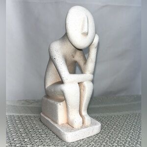 Thinker Man Cycladic Greek Figurine Idol Modern‎ Statue Sculpture Made In Greece